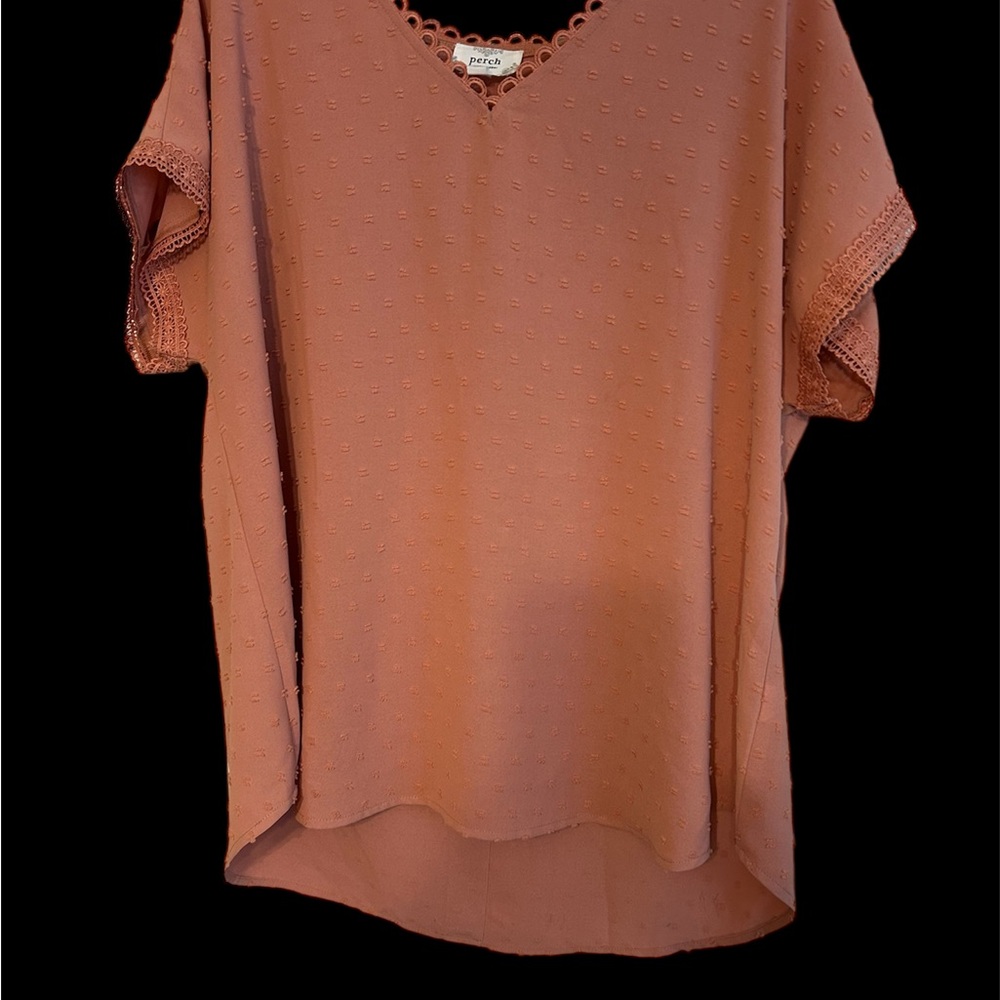 PERCHWomen's Pink Blouse Size 1X - Picture 3 of 4